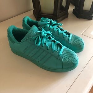 RARE Adidas teal Superstar shoes women’s 8.5